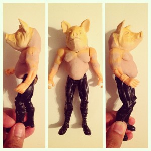 Retroband - early stage of figure 002 - pig cop